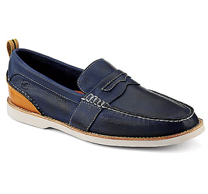 Seaside Penny Loafer - Navy-Orange